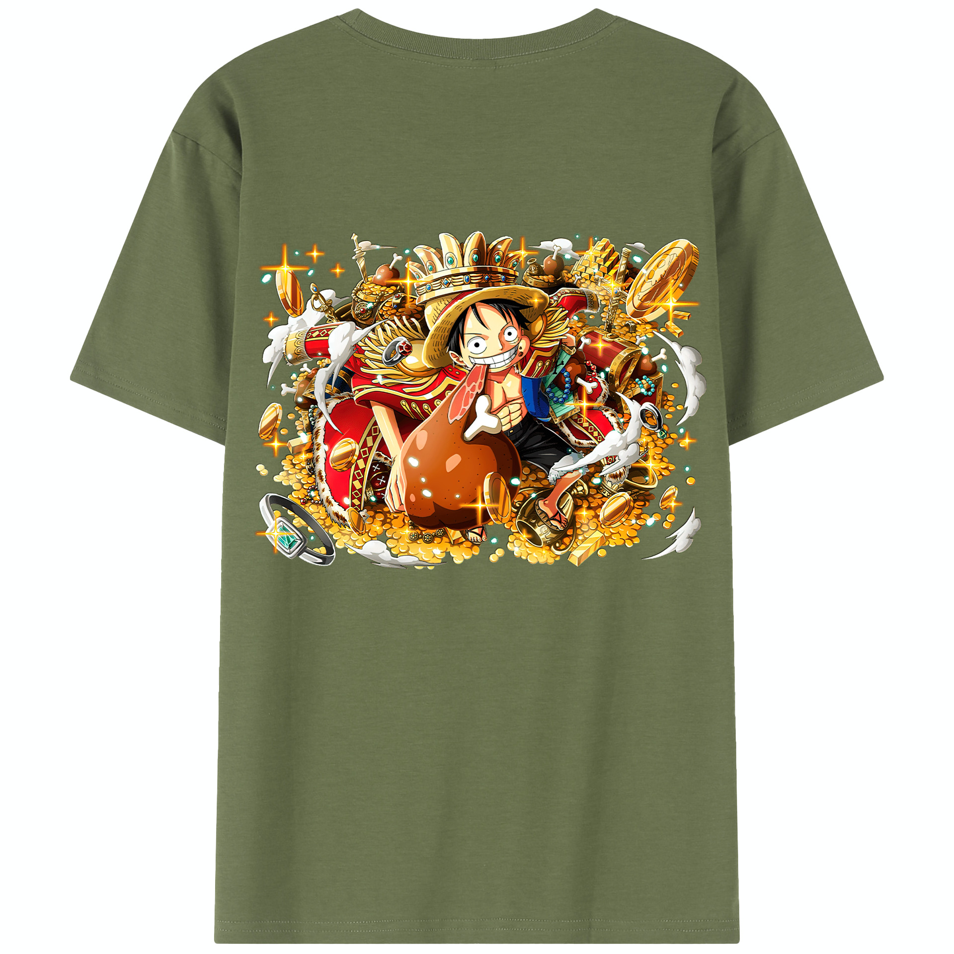 ワンピース モンキー・D・ルフィ ONE PIECE Monkey D. Luffy 綿100％半袖Tシャツ（背面プリント）